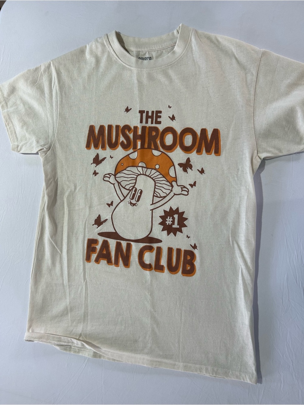 The Mushroom Fan Club Kids Tee - Cream & Orange